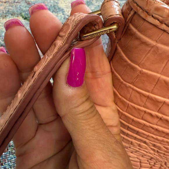 Brahmin Mini Asher Pink Crocodile Embossed Women's Bag - Picture 15 of 15
